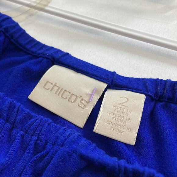 Chico's Women's Royal Blue Maxi Dress Size 2 Large Slinky Knit Travel Packable0 - Picture 5 of 11
